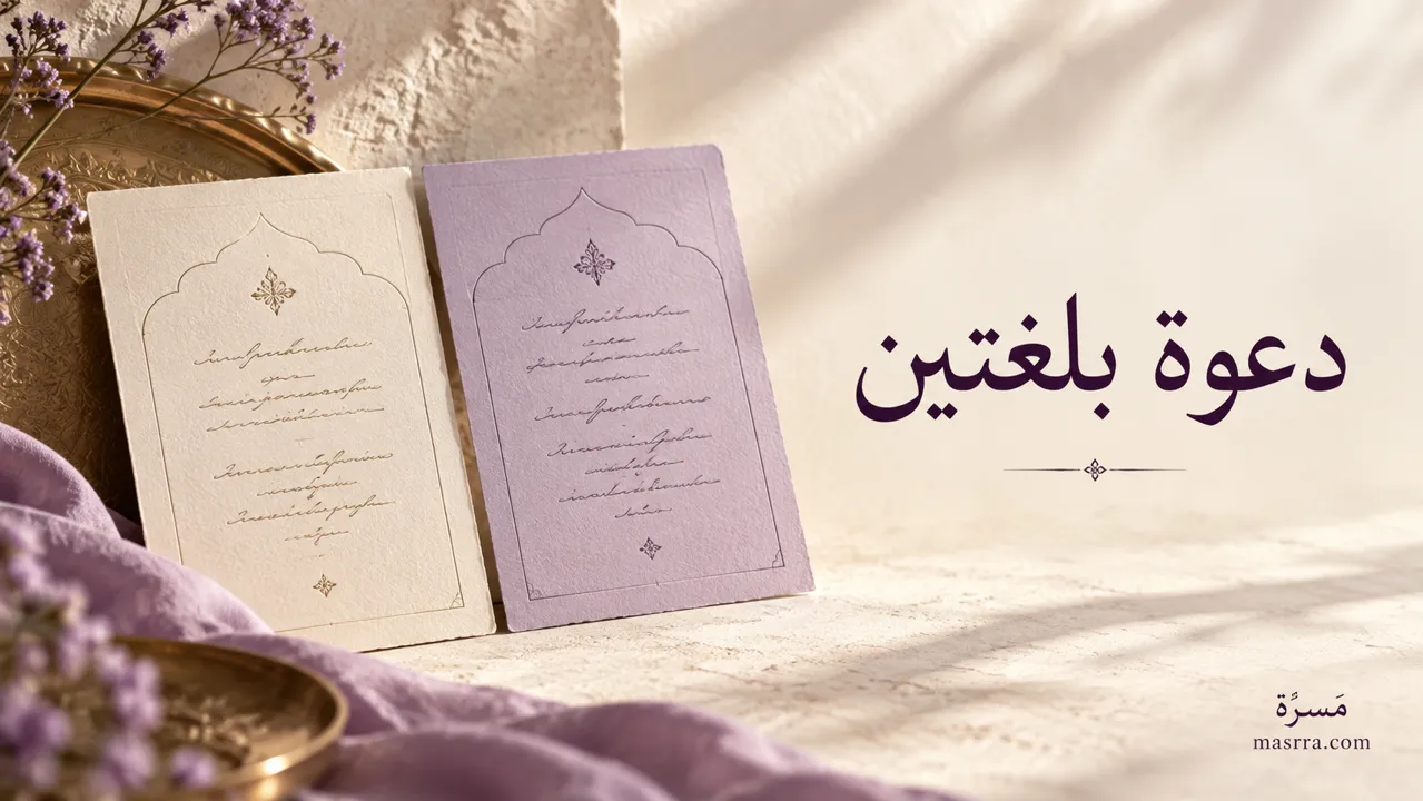 دعوة بلغتين — غلاف توضيحي من مَسَرّة