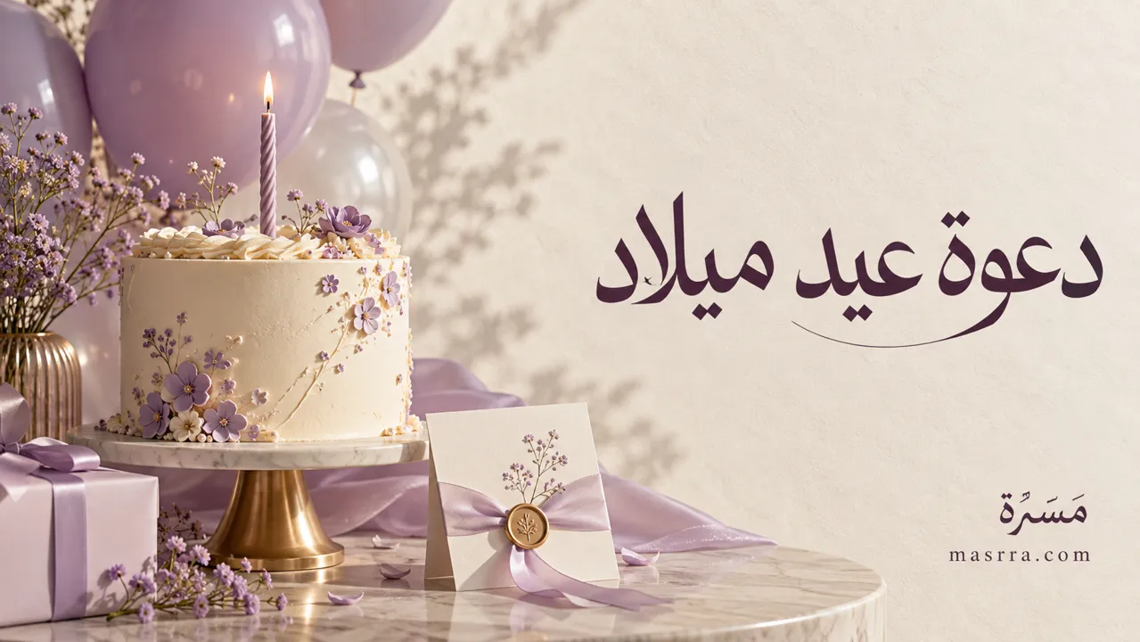 دعوة عيد ميلاد — غلاف توضيحي من مَسَرّة