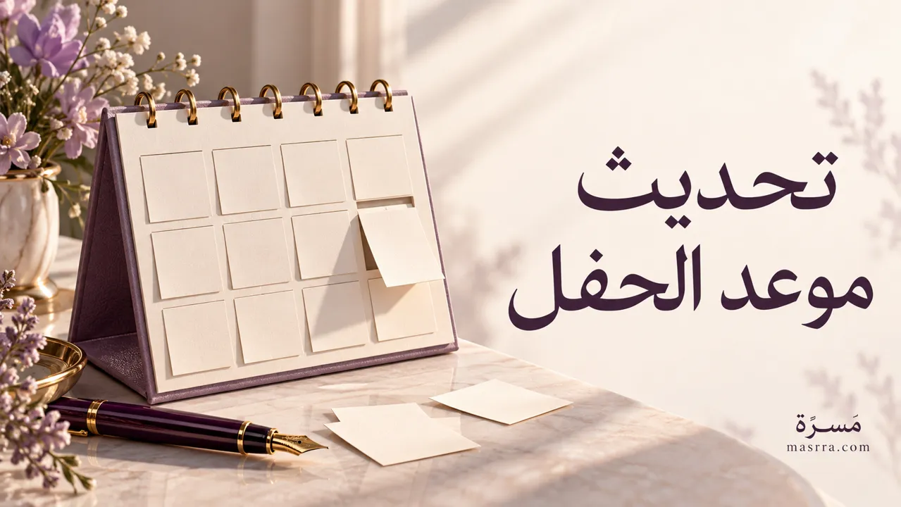 تحديث موعد الحفل — غلاف توضيحي من مَسَرّة